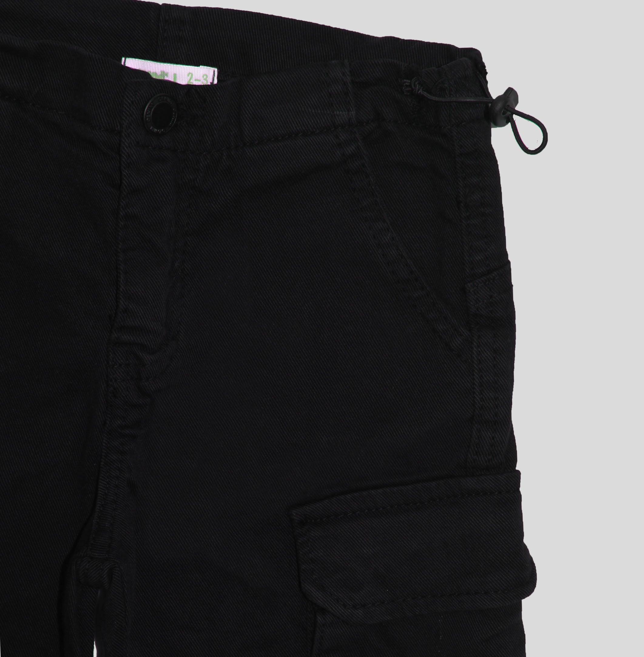 Black Cargo Parachute Pants - Ourkids - Playmore