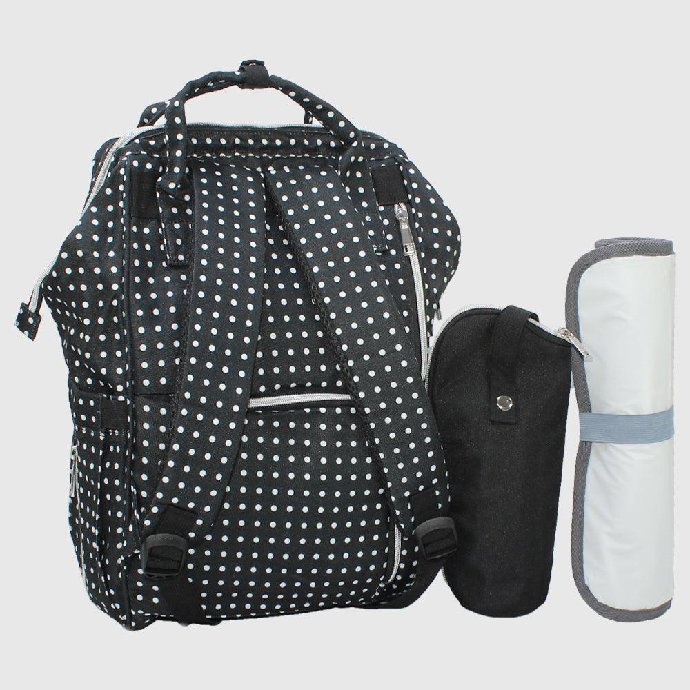 Black Dotted LeQueen Baby Diaper Bag - Ourkids - LeQueen