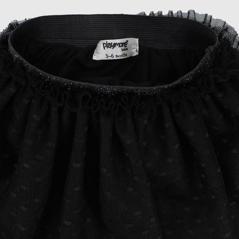 Black Dotted Ruffled Skirt - Ourkids - Playmore