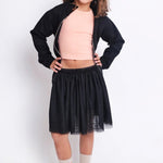 Black Dotted Ruffled Skirt - Ourkids - Playmore