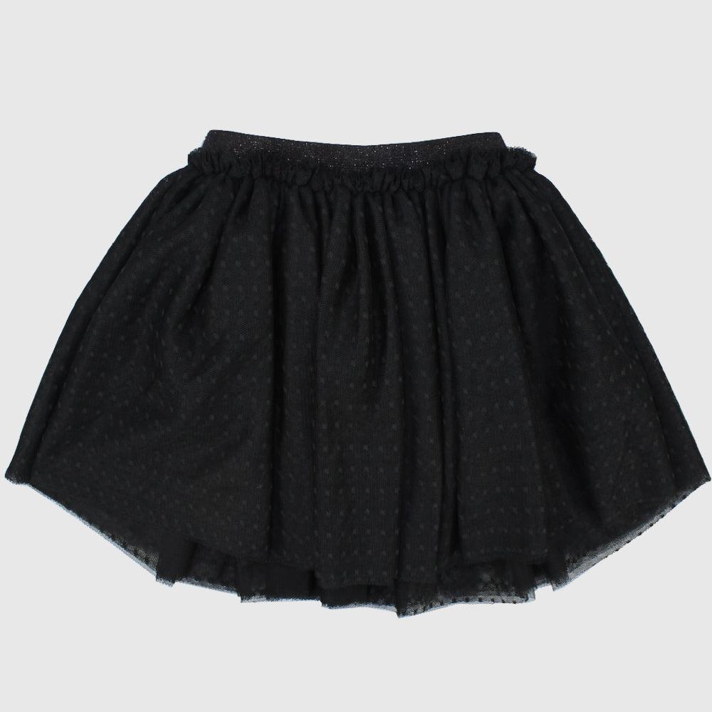 Black Dotted Ruffled Skirt - Ourkids - Playmore