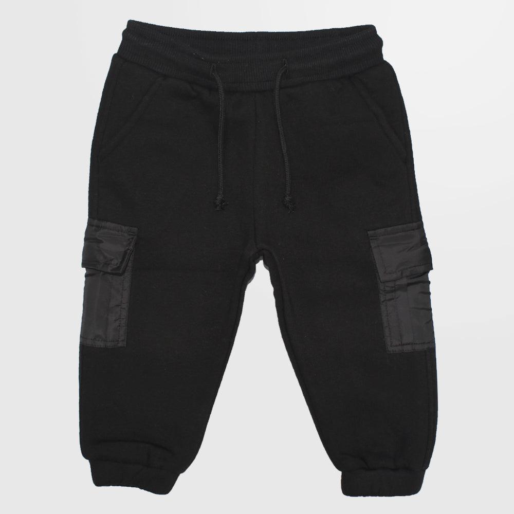 Black Fleeced Sweatpants - Ourkids - Playmore