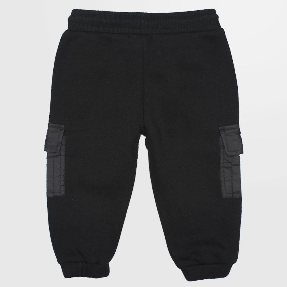 Black Fleeced Sweatpants - Ourkids - Playmore