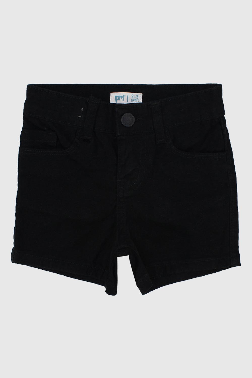 Black Gabardine Shorts - Ourkids - Playmore