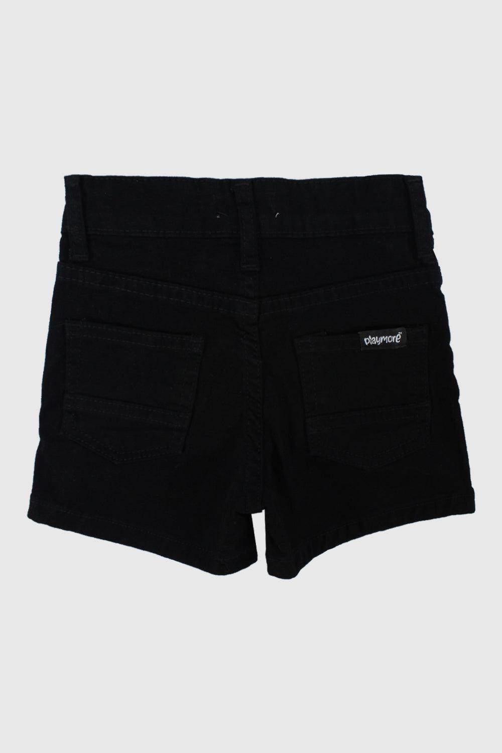 Black Gabardine Shorts - Ourkids - Playmore