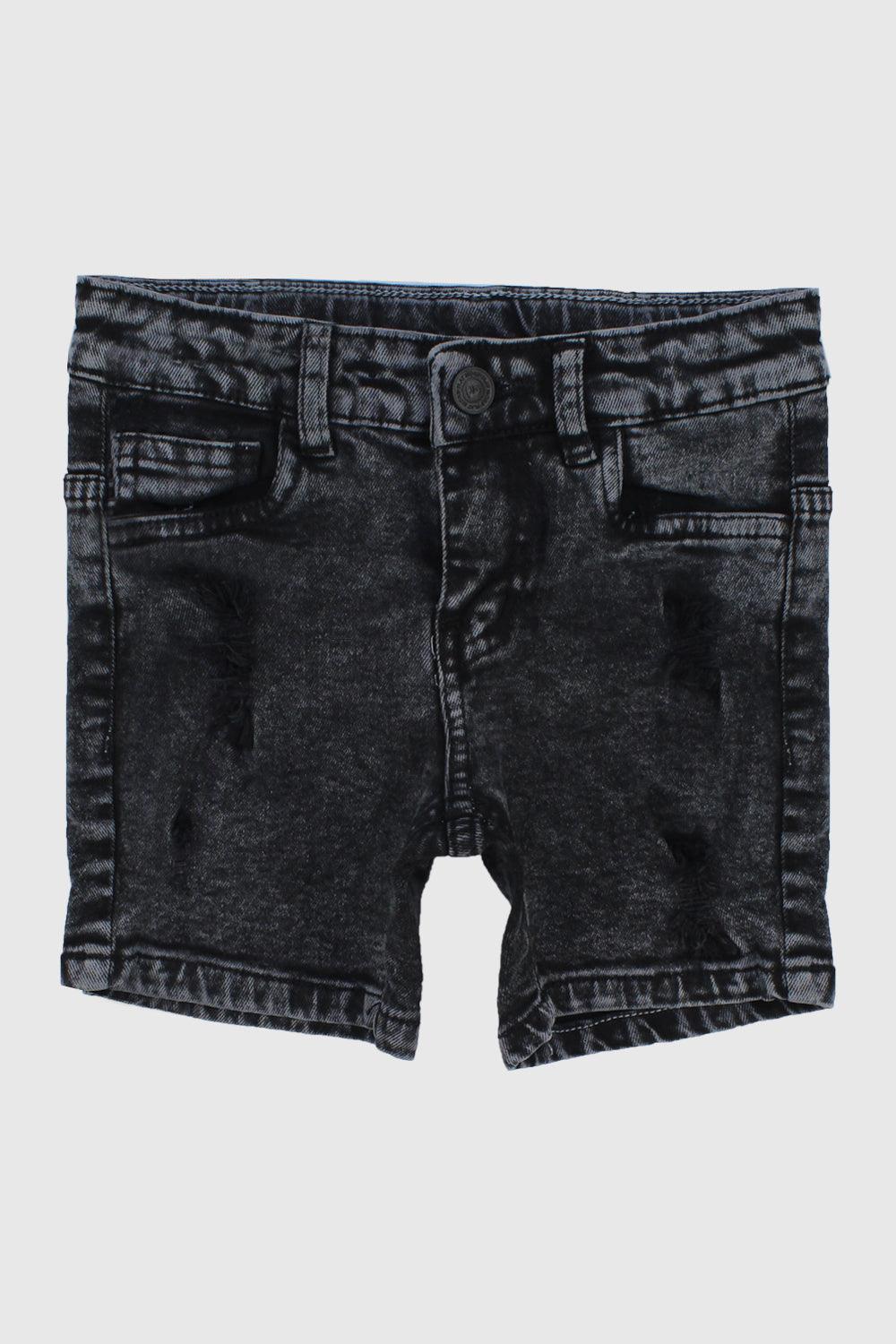 Black Jean Shorts - Ourkids - Playmore