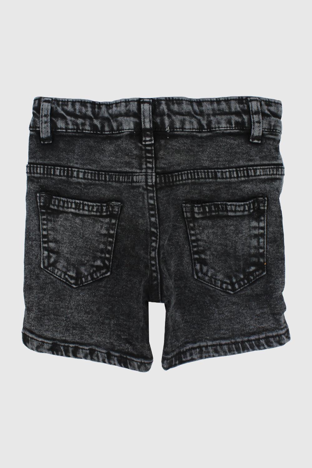 Black Jean Shorts - Ourkids - Playmore