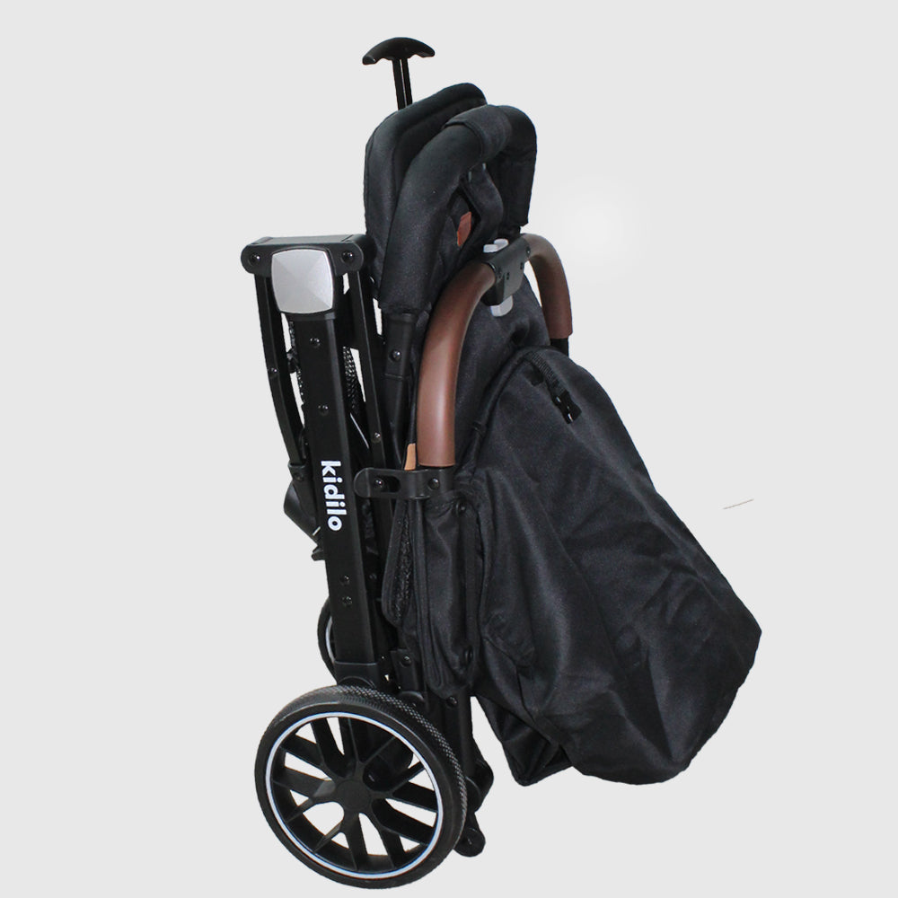 Black Kidilo Best Light-weight Baby Stroller Easy To Operate - Ourkids - Kidilo