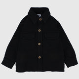 Black Long-Sleeved Overshirt - Ourkids - Playmore