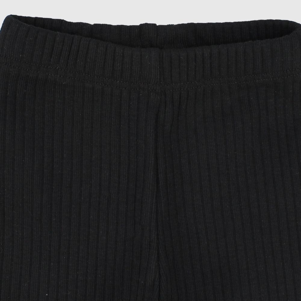 Black Ribbed Leggings - Ourkids - Playmore