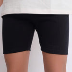 Black Ribbed Shorts - Ourkids - Playmore