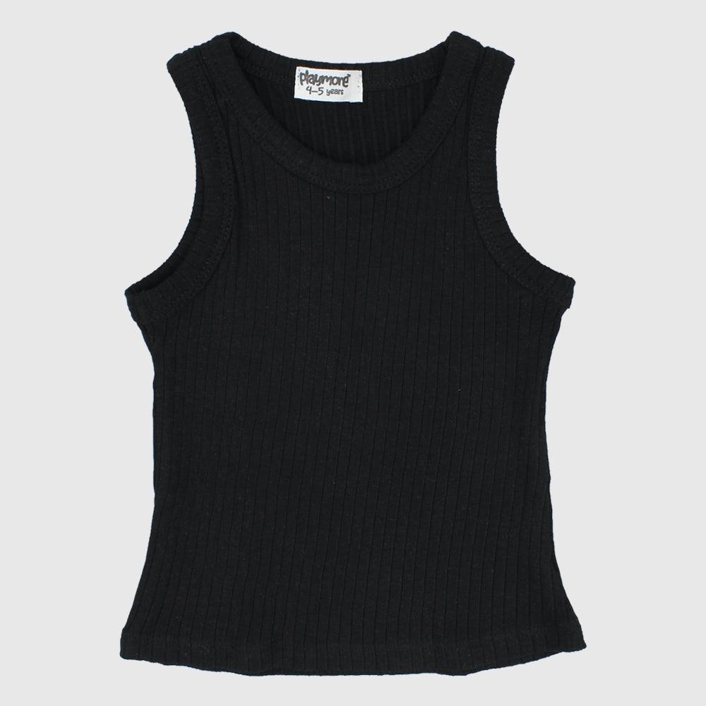 Black Ribbed Tank Top - Ourkids - Playmore