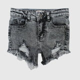 Black Ripped Jean Shorts - Ourkids - Playmore