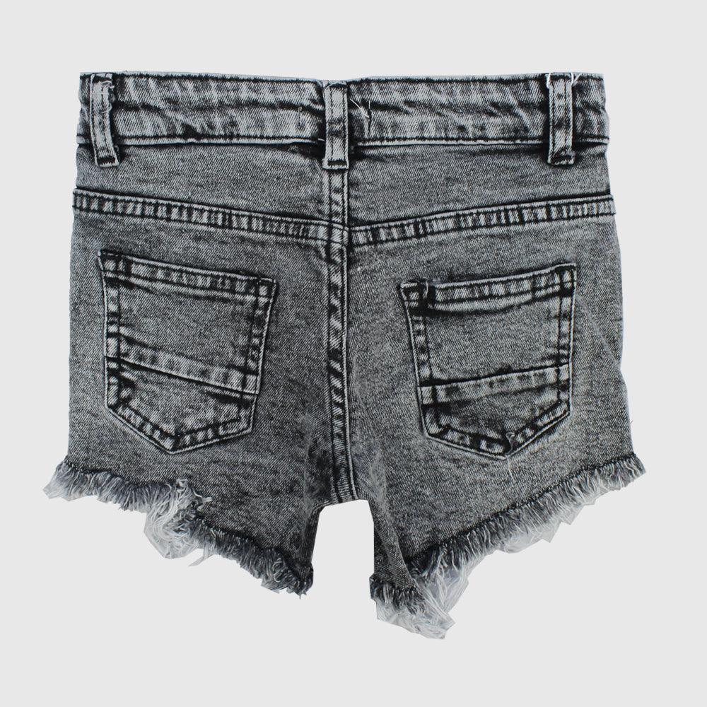 Black Ripped Jean Shorts - Ourkids - Playmore