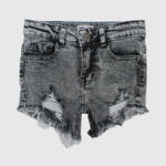 Black Ripped Jean Shorts - Ourkids - Playmore