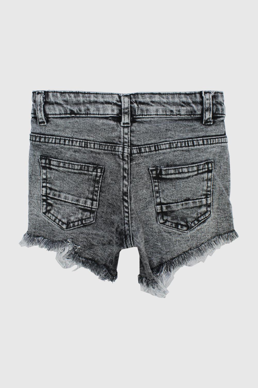 Black Ripped Jean Shorts - Ourkids - Playmore