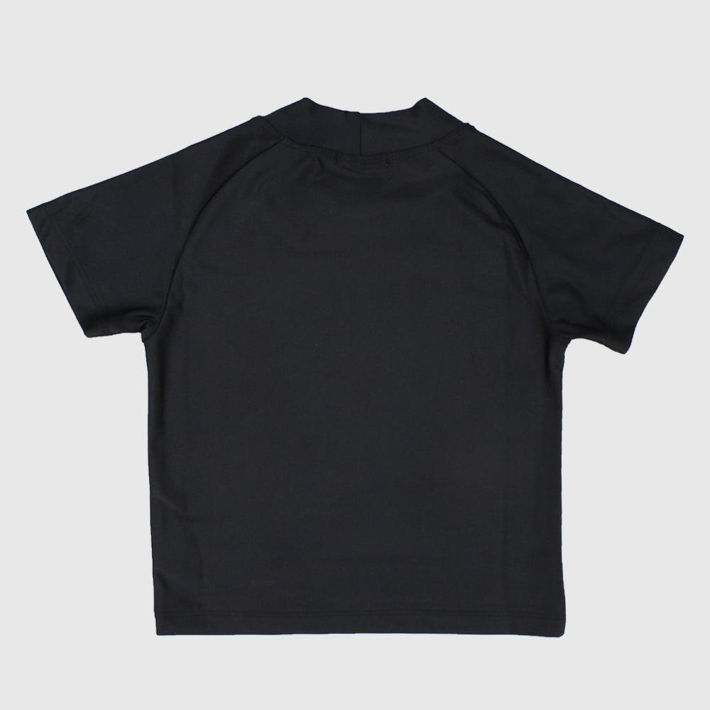 Black Short-Sleeved Rash Guard - Ourkids - Playmore