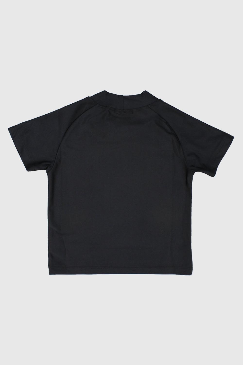 Black Short-Sleeved Rash Guard - Ourkids - Playmore