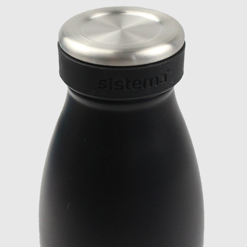 BLACK SISTEMA HYDRATION 750ML STAINLESS STEEL BOTTLE - Ourkids - Sistema