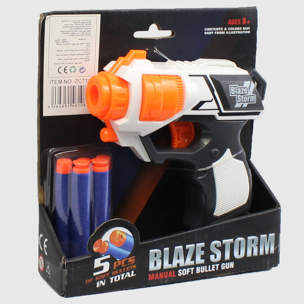 Blaze Storm Manual Soft Bullet Gun - 5 darts - Ourkids - OKO