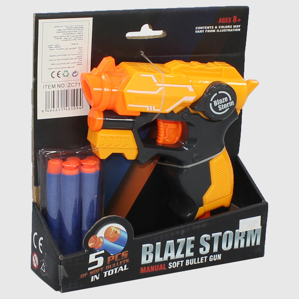 Blaze Storm Manual Soft Bullet Gun - 5 darts - Ourkids - OKO