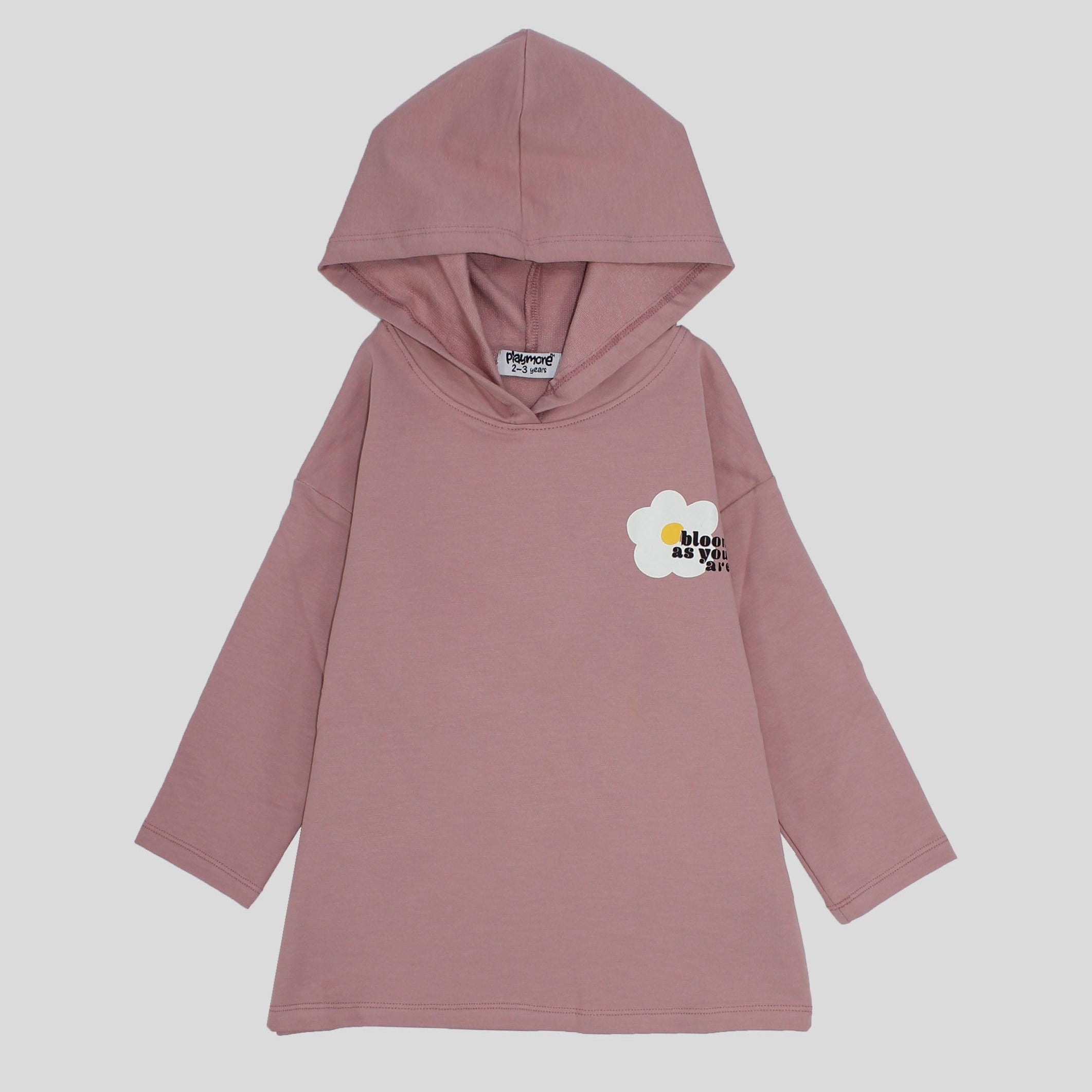 Blooming Long-Sleeved Hooded T-shirt - Ourkids - Playmore