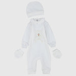 Blossom Bear Long-Sleeved Baby Footless Onesie With Cap & Gloves - Ourkids - Berceau