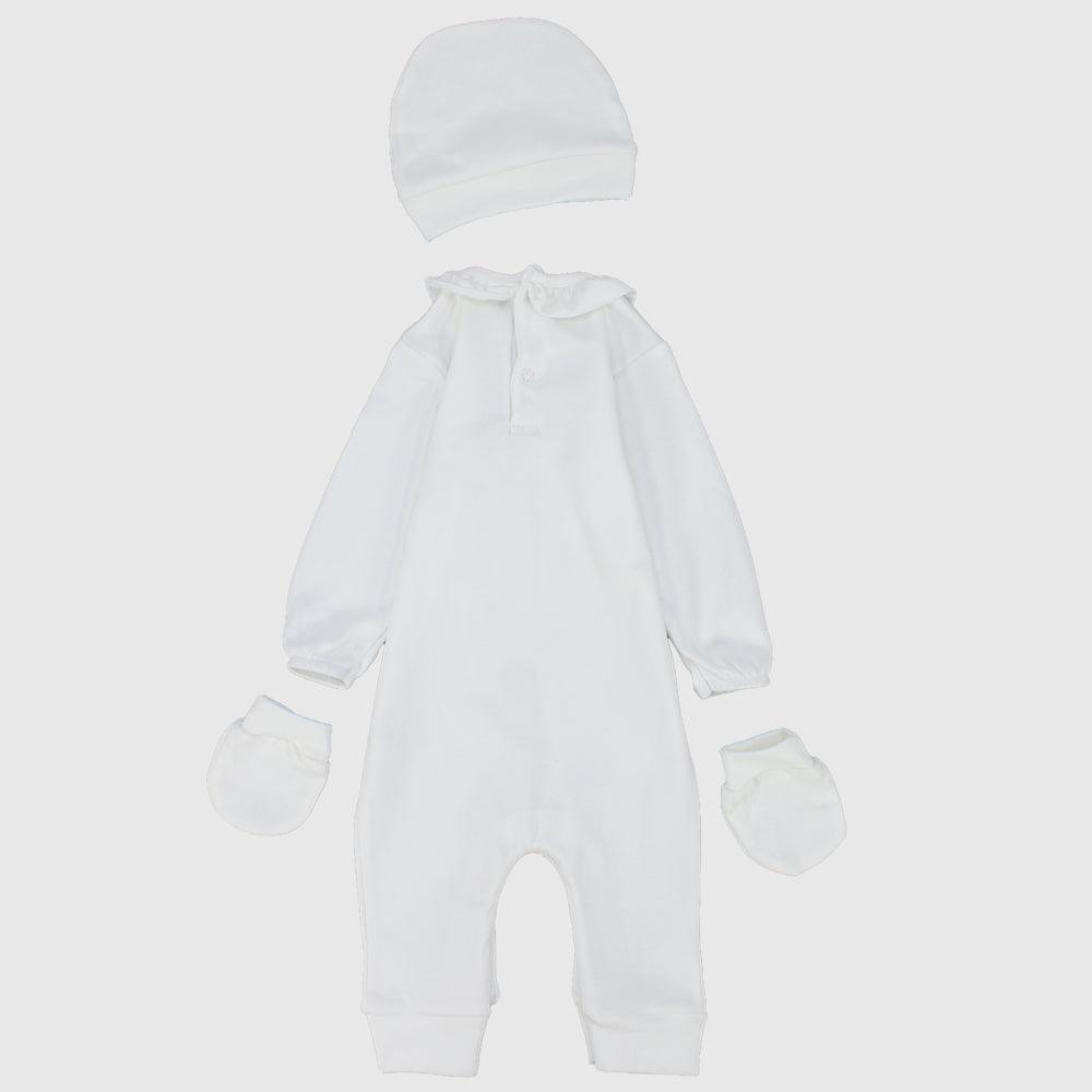 Blossom Bear Long-Sleeved Baby Footless Onesie With Cap & Gloves - Ourkids - Berceau