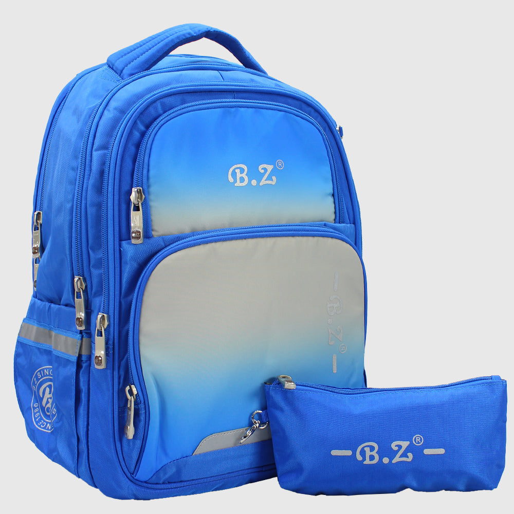 Blue 20 Inches Backpack + Pencil Case - Ourkids - B.Z.