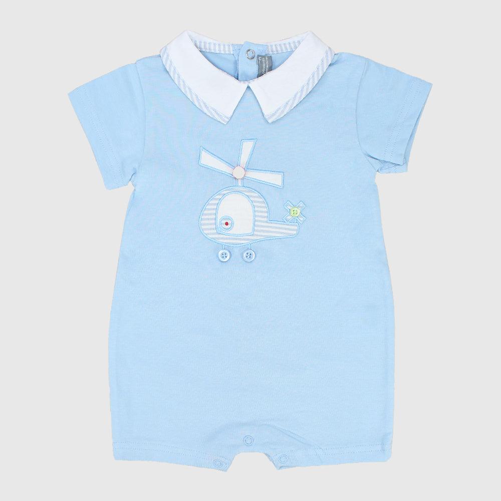 Blue Airplane Romper - Ourkids - Pompelo