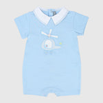 Blue Airplane Romper - Ourkids - Pompelo