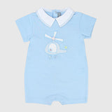 Blue Airplane Romper - Ourkids - Pompelo