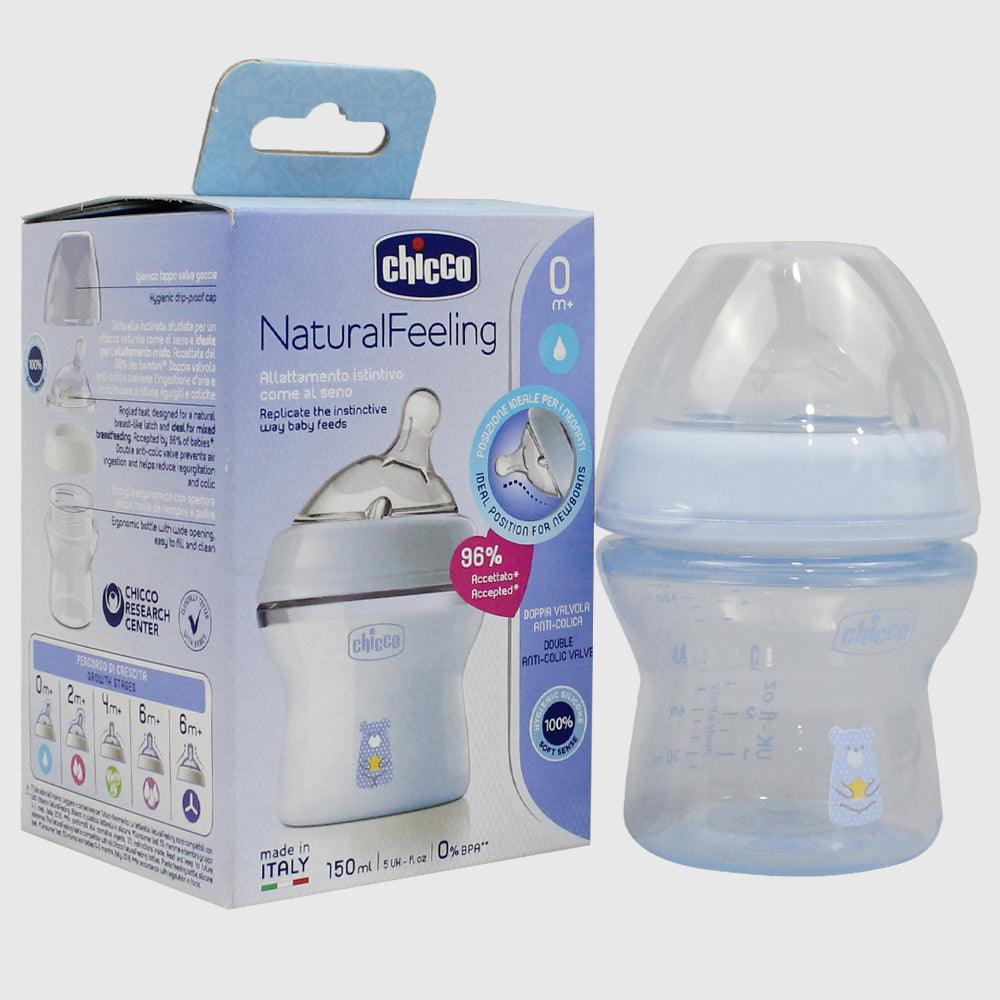 Blue Chicco Natural Filling Plastic Bottle 150 ml (0+ Months) - Ourkids - Chicco