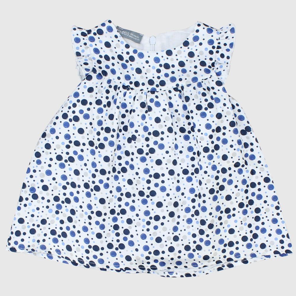 Blue Dotted Sleeveless Dress - Ourkids - Pompelo