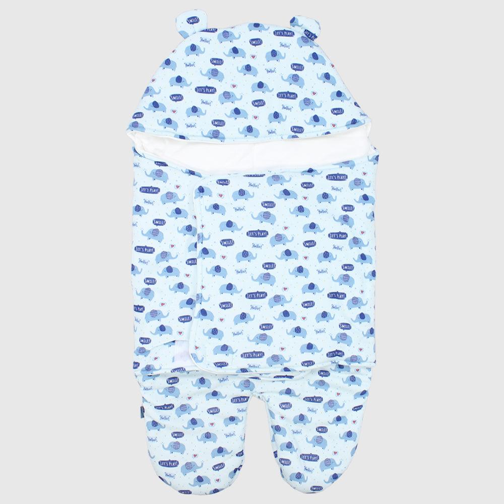 Blue Elephants Baby Swaddle - Ourkids - Junior