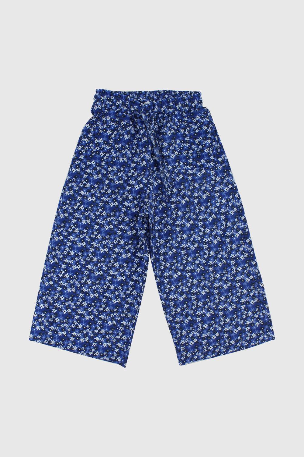 Blue Floral Comfy Pants - Ourkids - Playmore