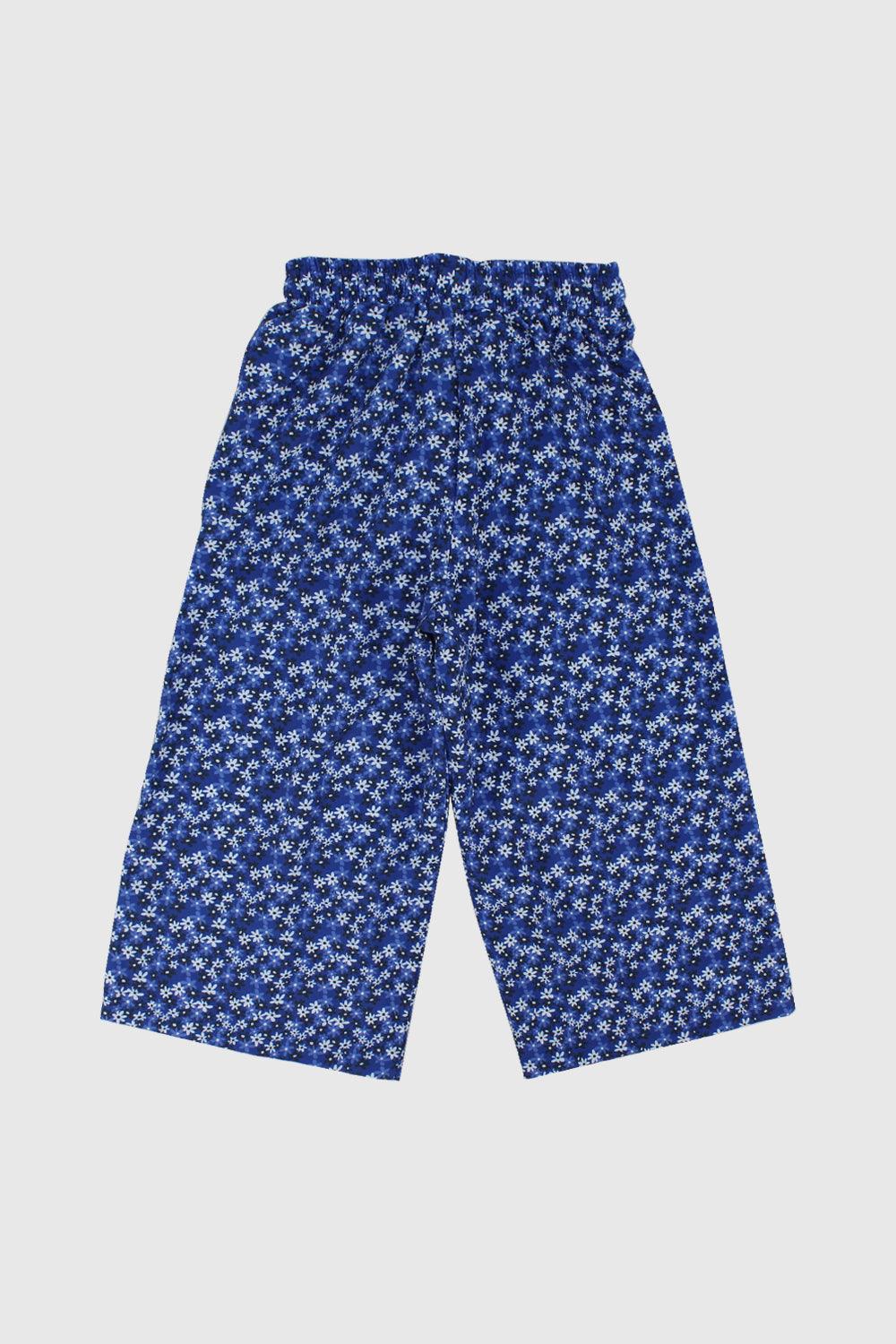 Blue Floral Comfy Pants - Ourkids - Playmore