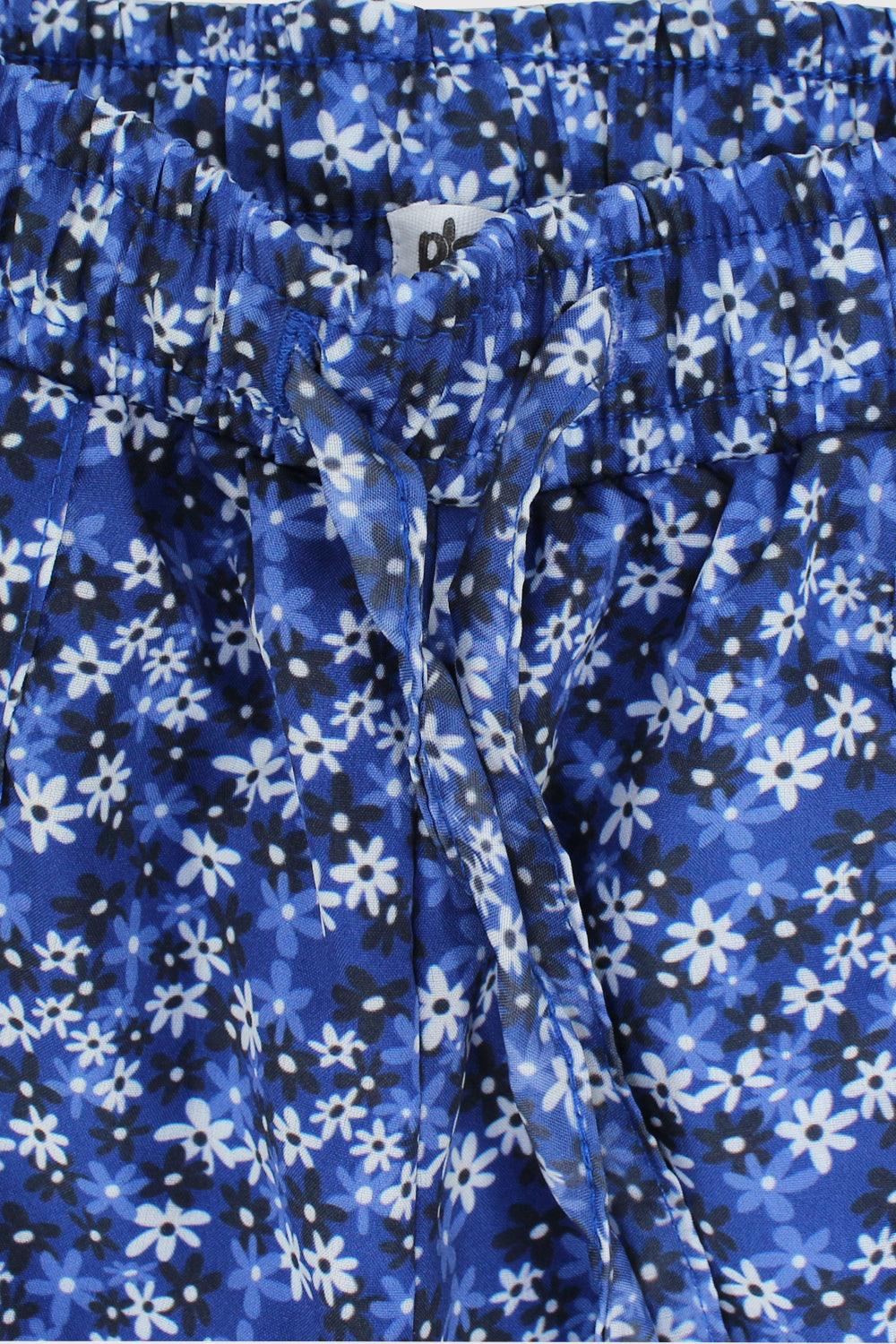 Blue Floral Comfy Pants - Ourkids - Playmore