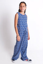 Blue Floral Sleeveless Blouse - Ourkids - Playmore
