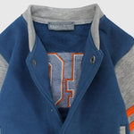 Blue Long-Sleeved Fleeced Jacket - Ourkids - Pompelo