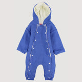 Blue Long-Sleeved Hooded Footless Onesie - Ourkids - Junior