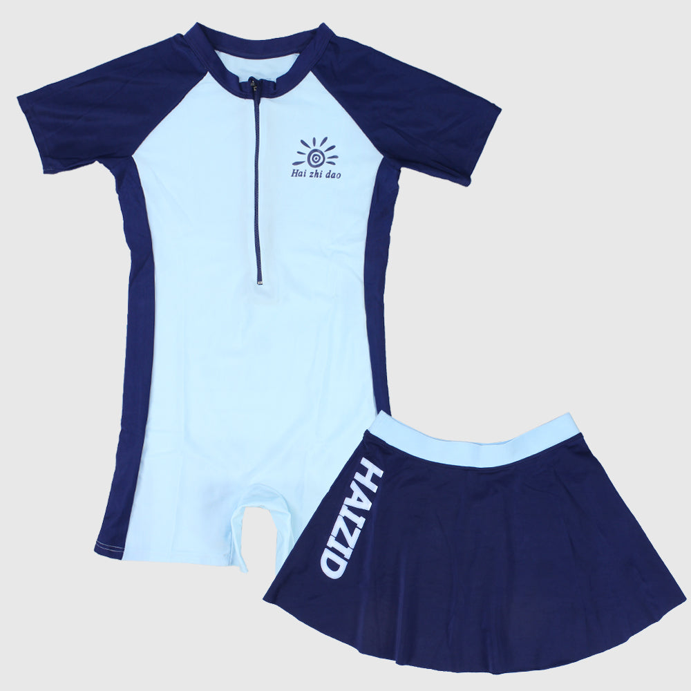 Blue Overall Swimsuit With A Skirt - Ourkids - Global