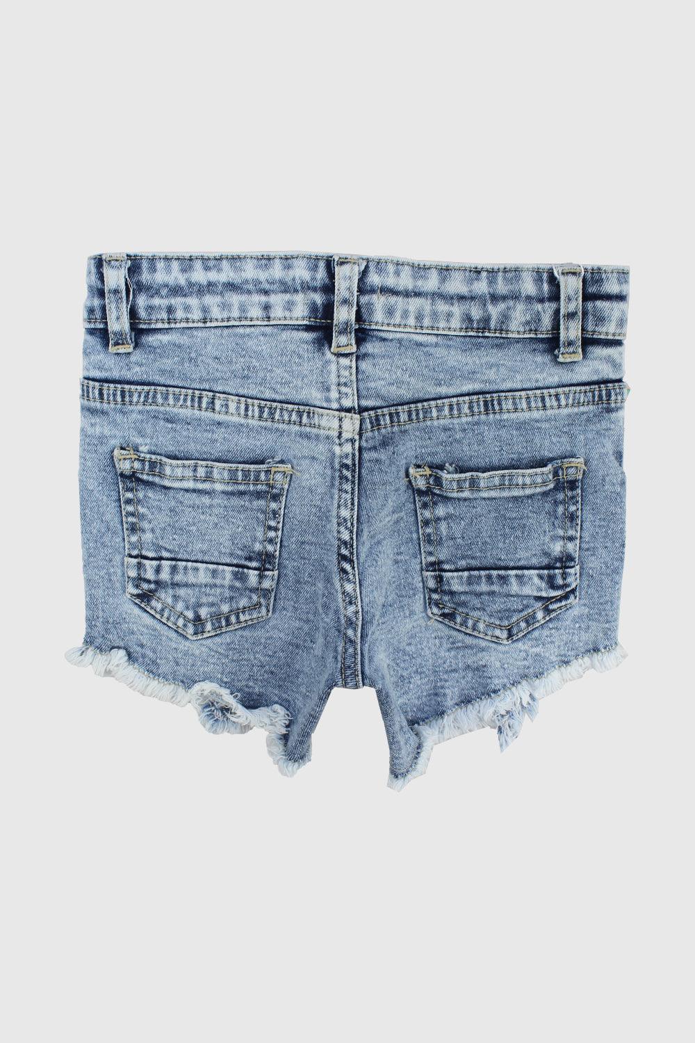 Blue Ripped Jean Shorts - Ourkids - Playmore