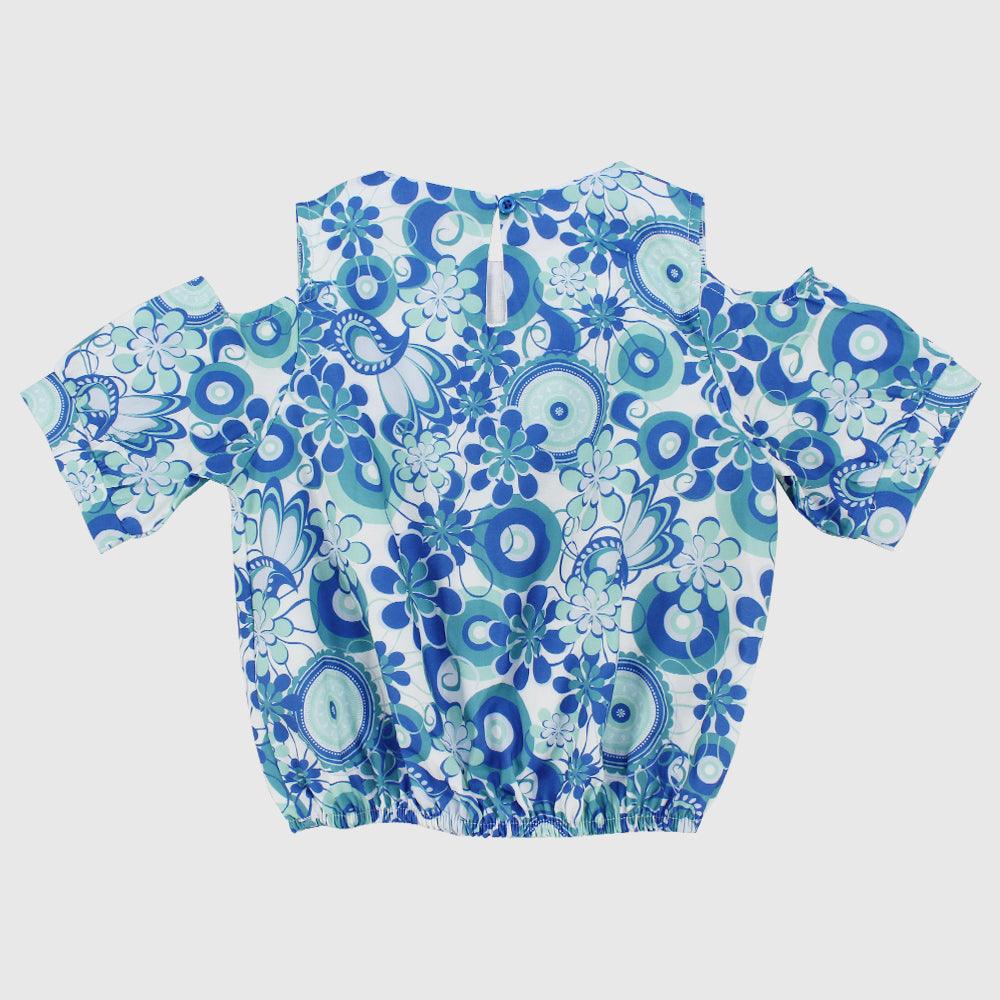 Blue Short-Sleeved Blouse - Ourkids - Pompelo