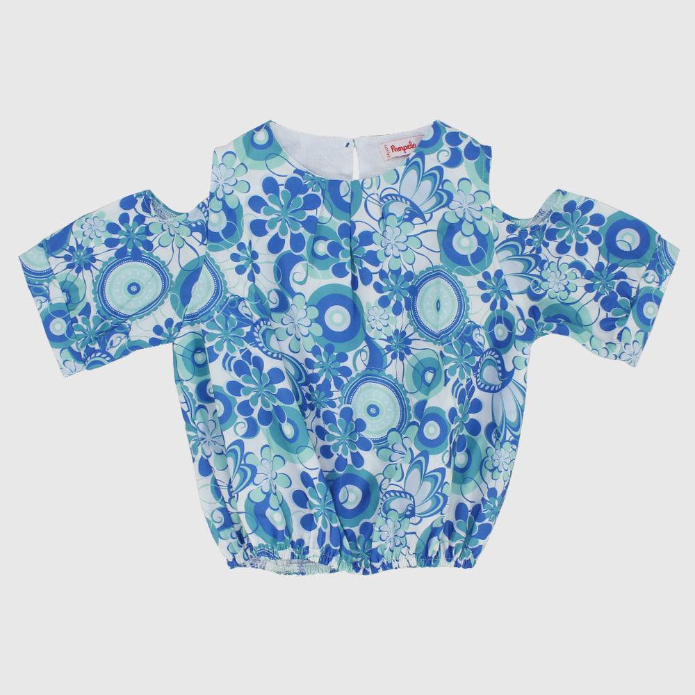 Blue Short-Sleeved Blouse - Ourkids - Pompelo