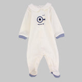 Blue Snail Long-Sleeved Baby Footie - Ourkids - Pompelo