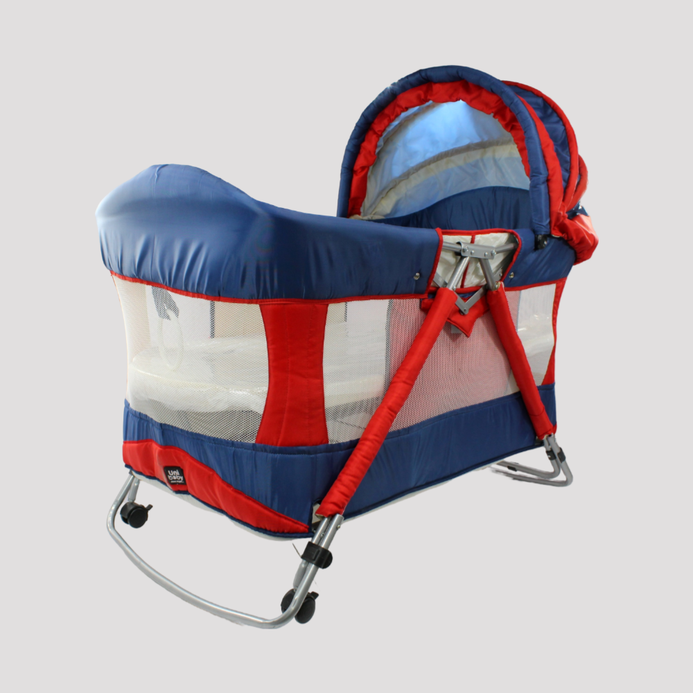 Blue/Red Mini Rocking Baby Crib - Ourkids - Universal