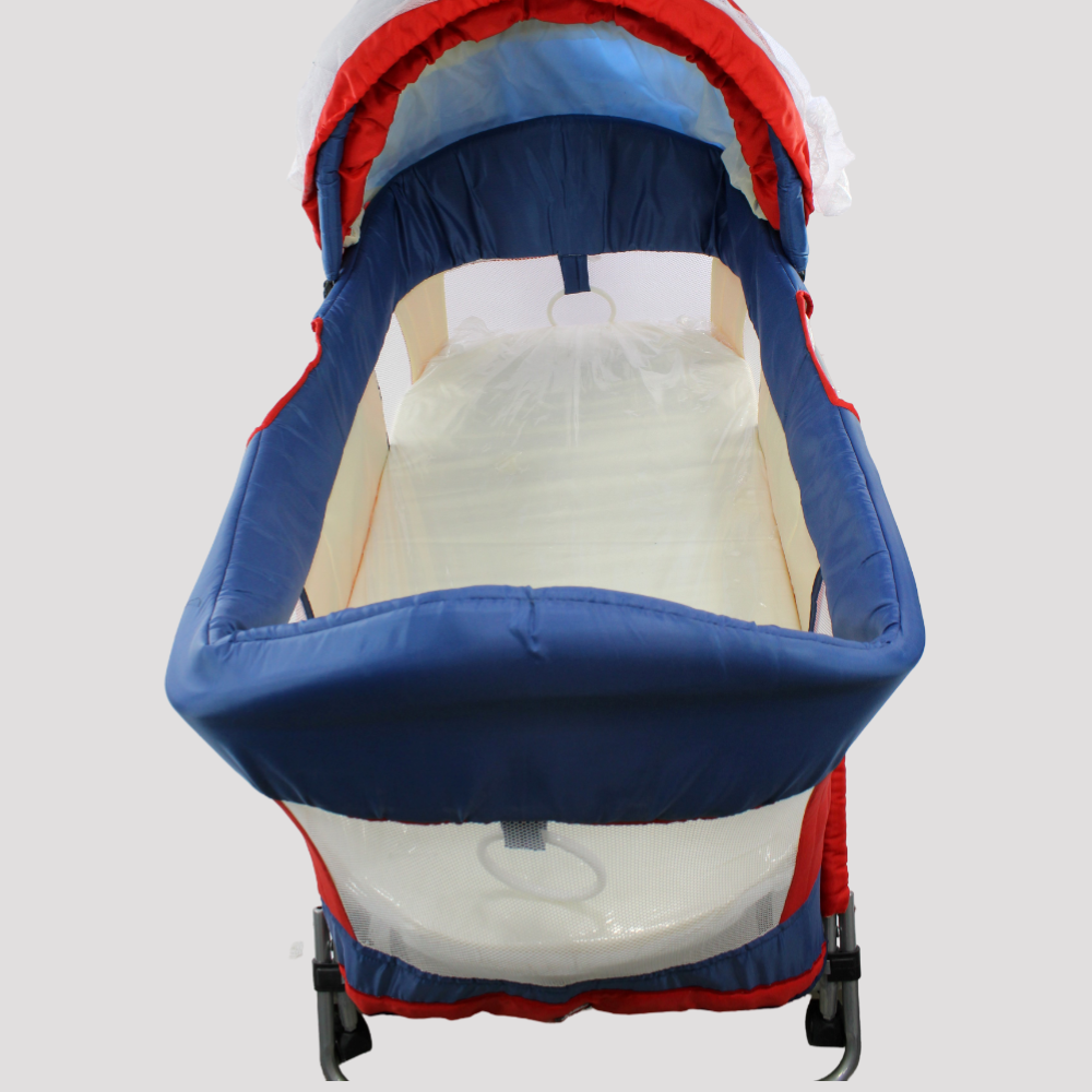 Blue/Red Mini Rocking Baby Crib - Ourkids - Universal