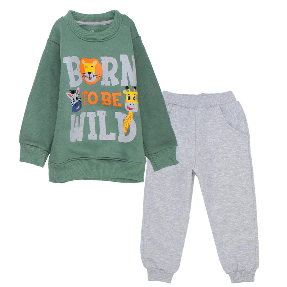 Born Wild Long-Sleeved Fleeced Pajama - Ourkids - JOKY