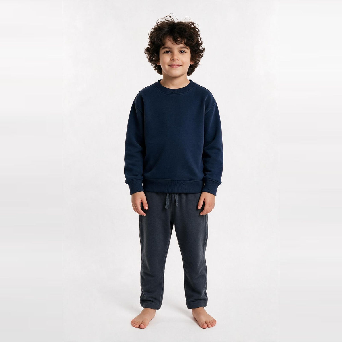 Unisex Cotton Milton Sweatpants – Dark Grey — on model 1